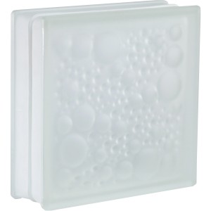 Glasstein Savona Weiß 2-Seitig Satiniert 19 cm x 19 cm x 5 cm