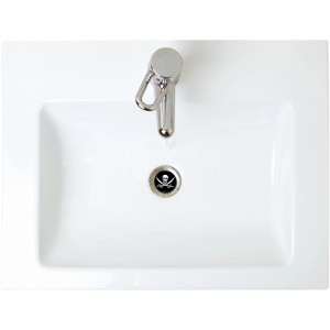 Waschbecken mit Totenkopf-Stöpsel, 38mm Design-Ventilstopfen für Excentergarnitur.