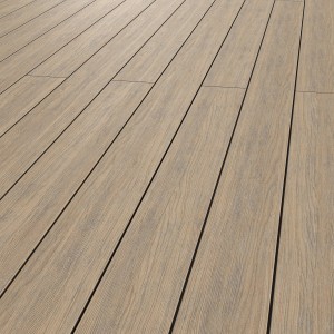 Terrassendiele WPC Braun-Rauchgrau 2,1 cm x 14,5 cm x 300 cm