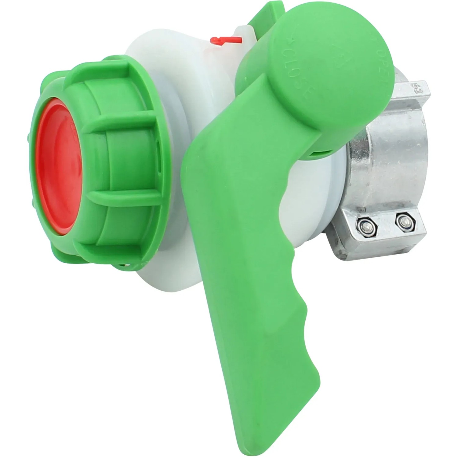 Kugelhahn 62mm für IBC Tank, grüner Griff, Zubehör für Regentonnen.