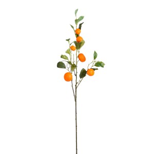 Orangefarbene Mica Kunstblume Tangerine, 104 cm hoch, als Dekoration.
