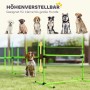 Grünes PawHut Agility Set für Hunde mit höhenverstellbaren Hürden und Slalomstangen. Für alle Hundegrößen.