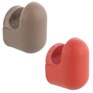 Wagner Wandhaken Set Pill, taupe und korallenrot, 4 Stück aus Kunststoff.