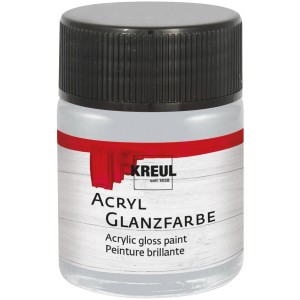 Kreul Acrylfarbe Glänzend Silber, 50ml. Acryl Farbe für Bastelarbeiten und Kunstprojekte.