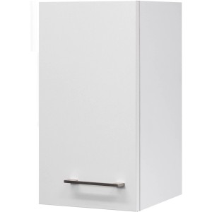 Flex-Well Joelina Hängeschrank, 30 cm, Weiß, für die Küche. Mit Tür und Griff in Edelstahloptik.