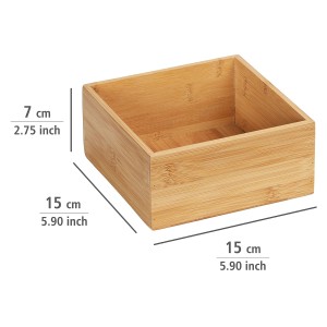 WENKO Ablage Terra M aus Bambus, Bad-Wandregal, 15x7x15 cm.