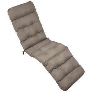 Bequeme taupefarbene Deckchair-Auflage 200x50x8 cm mit stilvollen Heftungen für Gartenstuhl & Liege.