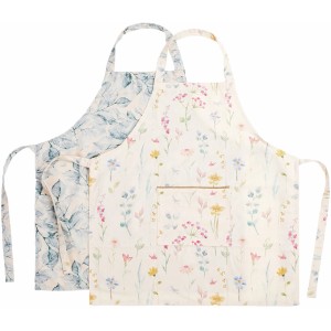 Boltze Schürzen, 2-fach sortiert, mit floralen und Blätter-Mustern in verschiedenen Farben.