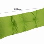 Grünes Palettenkissen 120x40 cm als Rückenkissen für Gartenmöbel.