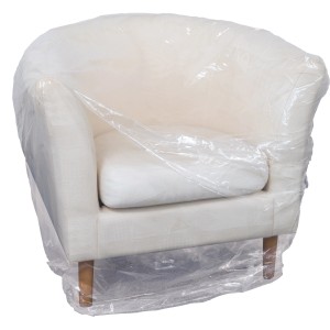 Sessel mit transparenter Sesselhülle (2er Pack) zum Schutz vor Staub und Schmutz.