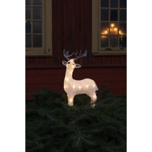 Leuchtendes Konstsmide Acryl Rentier mit 24 warm-weißen LEDs für die Weihnachtsdeko im Garten.