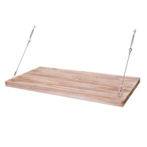 Wandklapptisch MCW H48, 100x50 cm, aus Holz mit Stahlseilaufhängung.
