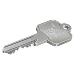 Basi V50 Schlüssel, Ersatz- oder Zusatzschlüssel für Zylindersystem, aus Messing vernickelt.