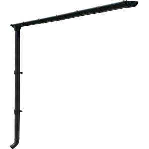 Skan Holz Regenrinnen-Set, 335 cm, Stahl verzinkt, anthrazit beschichtet, für Gartenhäuser.