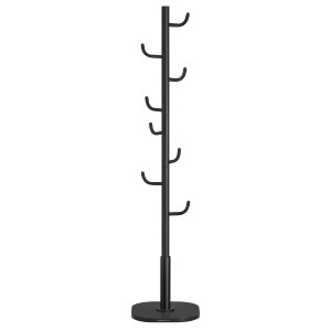 Schwarze Songmics Garderobe Alan in Kaktus-Form mit 8 Haken für Flur oder Schlafzimmer.