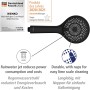 Wenko Brauseset Watersaving Schwarz: Handbrause mit Wassersparfunktion und Antikalk-Noppen.