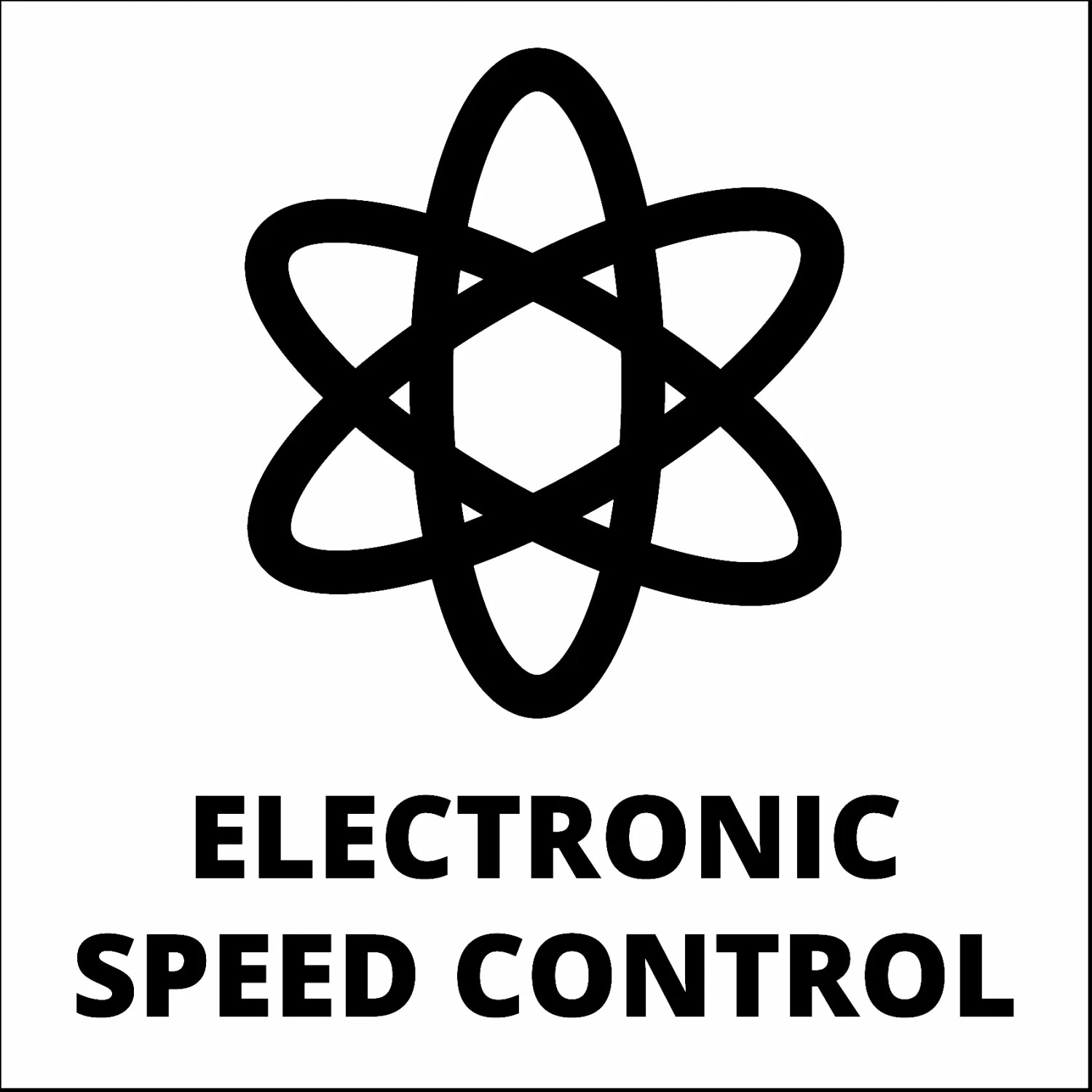 Symbol für elektronische Drehzahlregelung der Einhell Akku-Oberfräse.