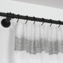 Gardinia Gardinenstange Industrial Home, Ø 25 mm, schwarz, 200 cm mit Vorhang.