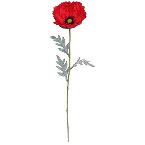 Roter Kunst-Klatschmohn von Mica Decorations, 65 cm hoch, für dekorative Blumenarrangements.