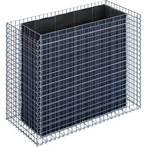 Gabiona Gabionen-Hochbeet, eckig, 100x130x60 cm, Maschenweite 5x5 cm. Ideal für Garten & Terrasse.