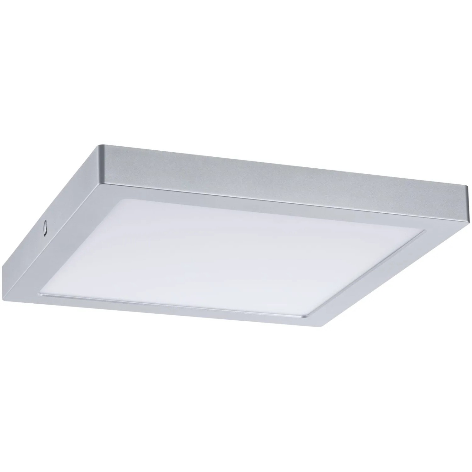 Eckiges Paulmann LED-Panel Abia, 30x30 cm, Chrom matt, für Deckenmontage.