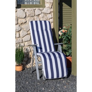 Beo Relaxauflage-Paspelauflage Elista Weiß/Blau/Gestreift