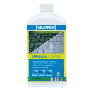 Gloria Grünbelag Entferner 1 l Flasche für Stein, Holz & mehr. Reiniger gegen Algen und Grünbelag.