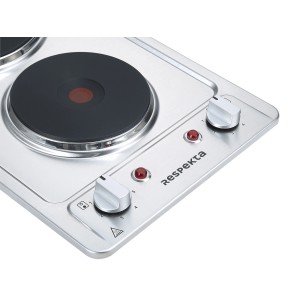 Respekta Domino-Kochfeld KM9111EN aus Edelstahl mit 2 Kochmulden.