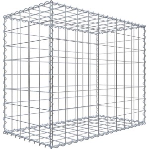 Leere Gabiona Gabione, 100x80x50 cm, Maschen 10x10 cm, Drahtkorb für Steine im Garten.