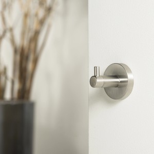 Tiger Boston Wandhaken, Edelstahl gebürstet, zur Handtuchaufhängung im Bad.