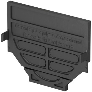 ACO Self Kombistirnwand für Hexaline 2.0 & Euroline Entwässerungsrinnen, aus Polypropylen, schwarz.