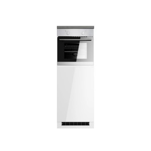 Held Küchen Kühl-Umbauschrank Gera, 60 cm, Weiß/Beton, für Einbau-Kühlschrank und Backofen.