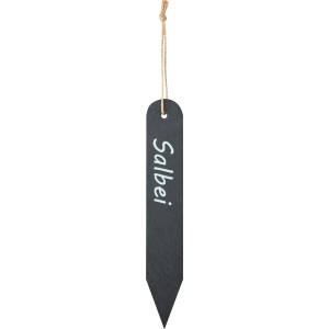 Kräuterstecker Schnittlauch aus Steingut, Natur, mit Kordel zur Befestigung.