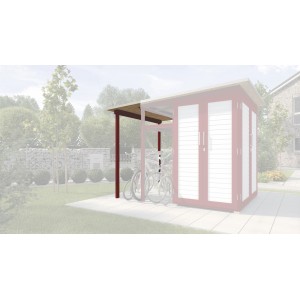 WEKA Modul Family Erweiterung in Schwedenrot für Garten Q Multi, Holz-Gartenhaus.