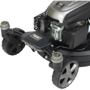 Detailansicht des Texas Benzin-Rasenmähers ZT 5110TR-WE mit Mulchfunktion und Zero Turn.