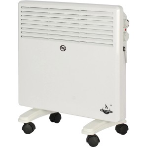 Mobiler, weißer El Fuego Heizkonvektor mit 1000 W Leistung und Rollen.