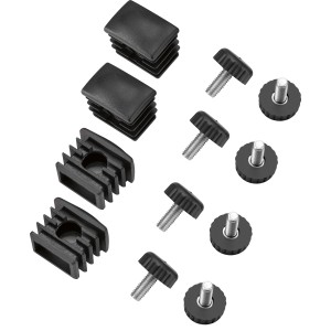 Fußkappen und Schrauben Set für Caddoa Balkonmöbel, 16-teilig, aus Kunststoff.