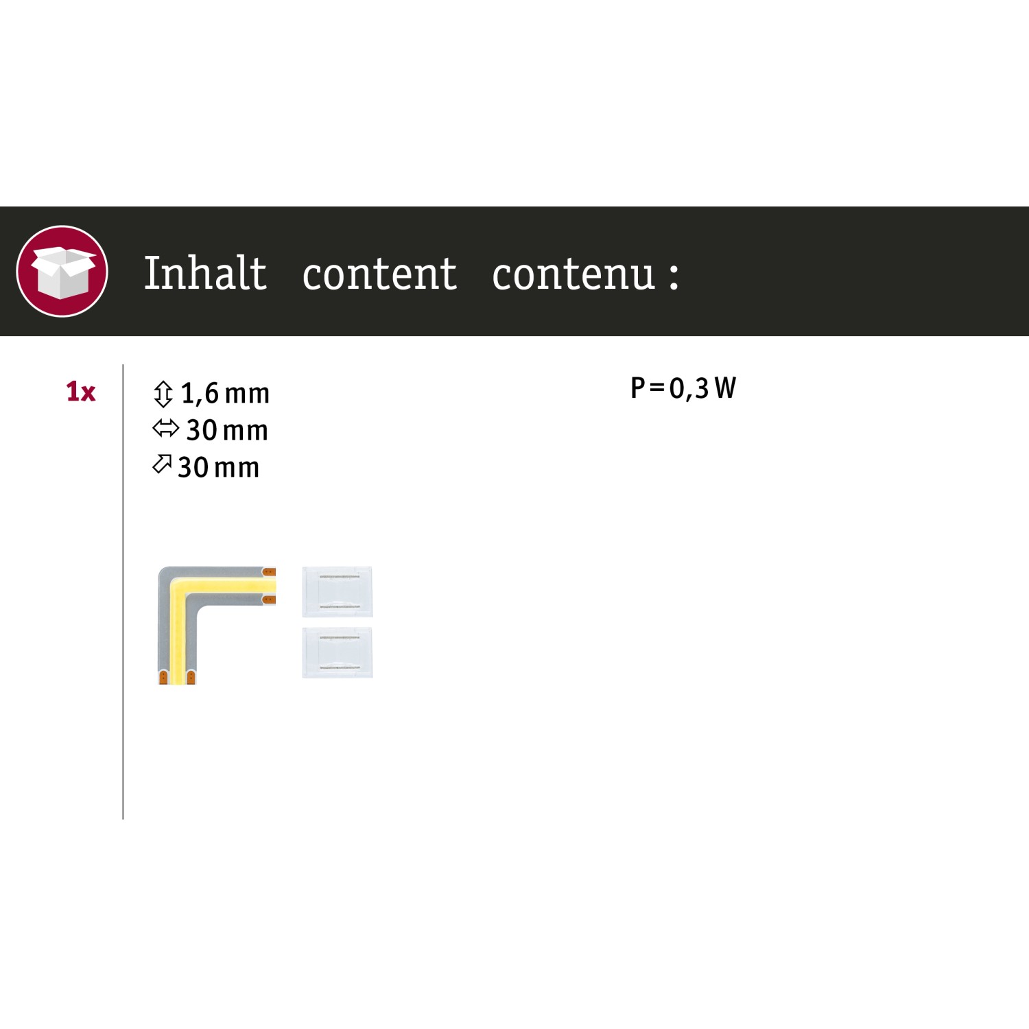 Paulmann MaxLED 1000 COB LED-Strip Ecke mit Verbindern, tageslichtweiß.