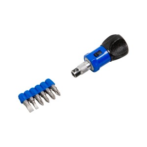 LUX Schrauber-Satz, 7-teilig, mit Schraubendreher und 6 Bits (Schlitz, Kreuzschlitz, Pozidriv).