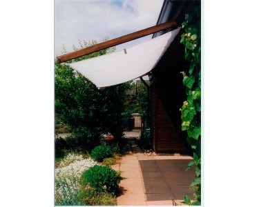 Floracord Pergola Bausatz inkl. Sonnensegel Weiß 420 cm kaufen bei OBI