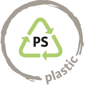 Recycling Symbol PS (Polystyrol) für Kunststoff.