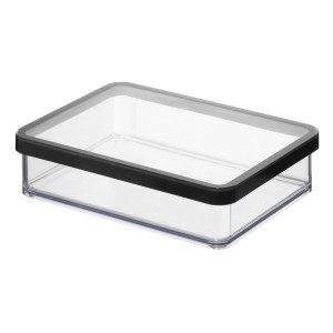 Transparente Rotho Vorratsdose Loft Premium, 1 l, mit schwarzem Deckelrand.