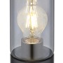 Globo Tischlampe Annika, schwarz matt mit Rauchglas, modernes Design. Ohne Leuchtmittel.