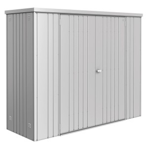 Biohort Geräteschrank Gr. 230, silber-metallic, mit Doppeltür. Gartenschrank aus Metall.