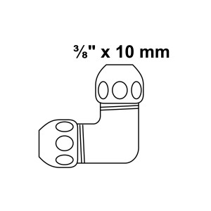 Kirchhoff Quetschverschraubung-Winkel 90° Chrom, 15 mm (3/8) x 10 mm, für Sanitär- und Heizungsinstallationen.