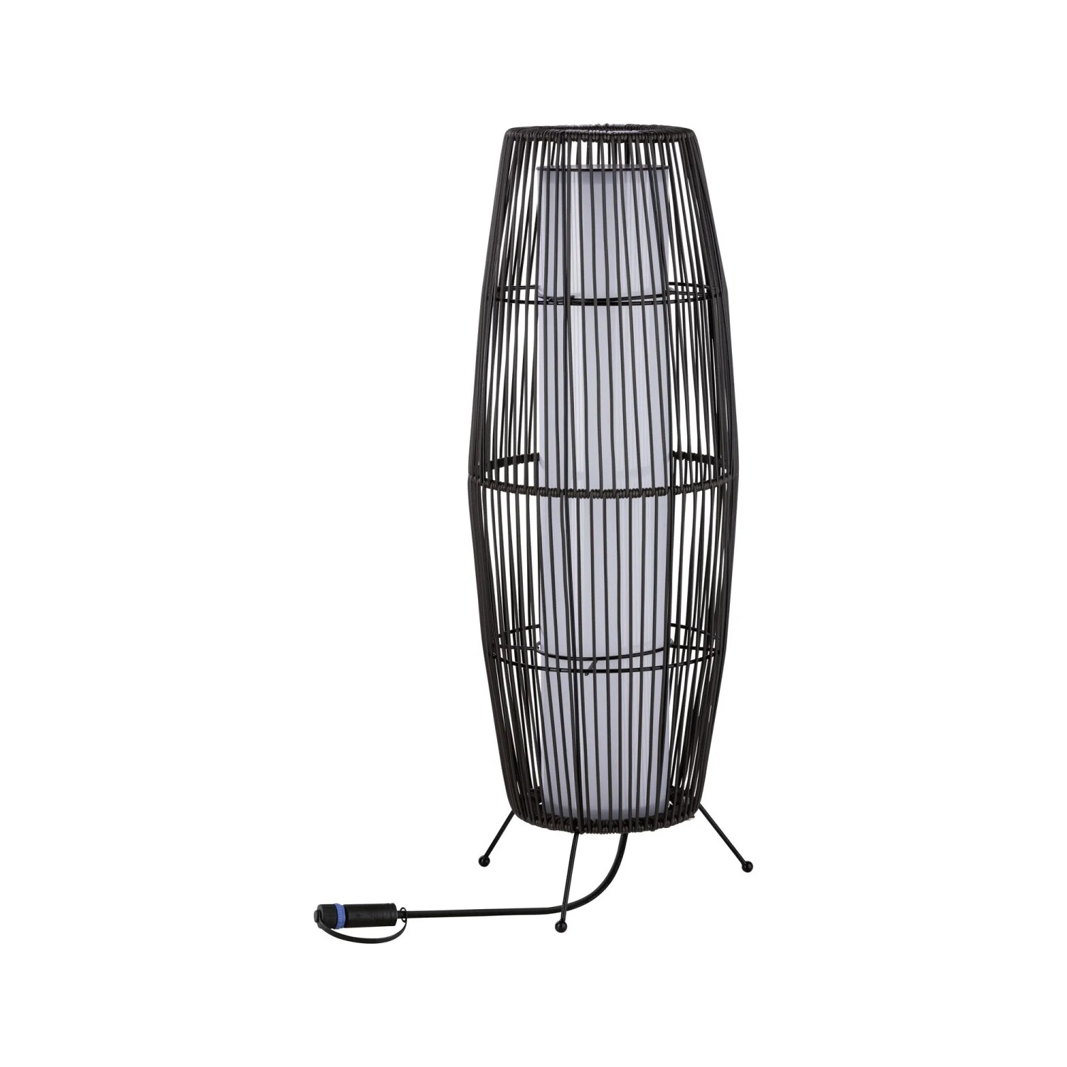 Paulmann LED Lichtobjekt Basket, braune Rattan-Optik, für Außenbeleuchtungssysteme.