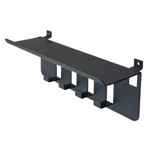 Schwarze FN Acustico Schlüsselablage aus pulverbeschichtetem Metall, 239x75x89mm, für Paneel-Zubehör.