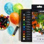 Lyra Öl-Pastellkreiden, 12 Farben im Kartonetui, mit Farbbeispielen und Verpackung.