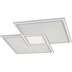 Just Light. LED-Deckenleuchte Edging Weiß 67,7 x 67,7 cm CCT 2700 K - 5000 K