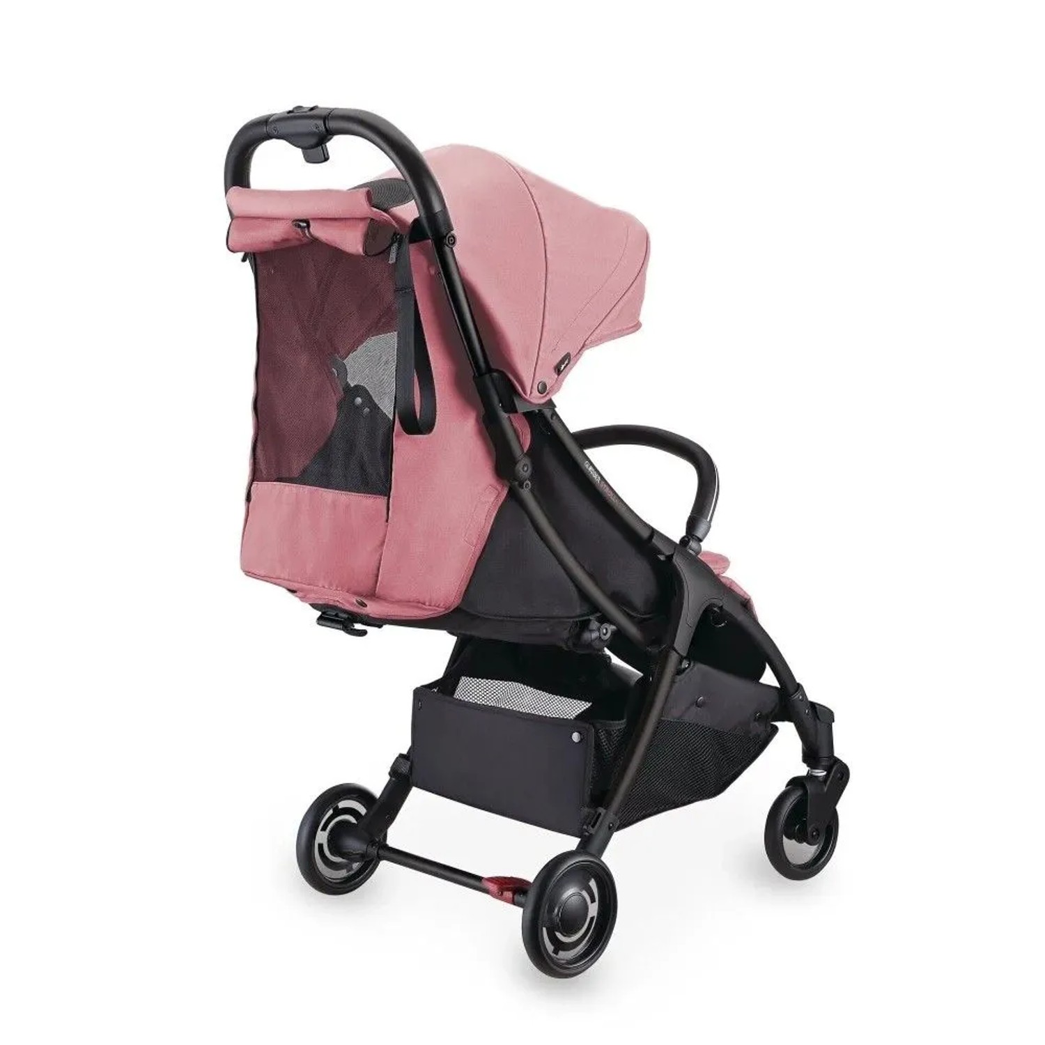 Rosa Globber Stroll Lite Buggy für Baby und Kleinkind. Leichtgewicht mit 1-Hand-Falt-Automatik, UV-Verdeck und Ablagekorb.